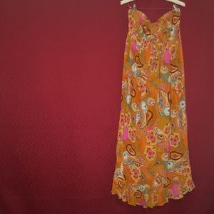 Floral strapless  maxi dress